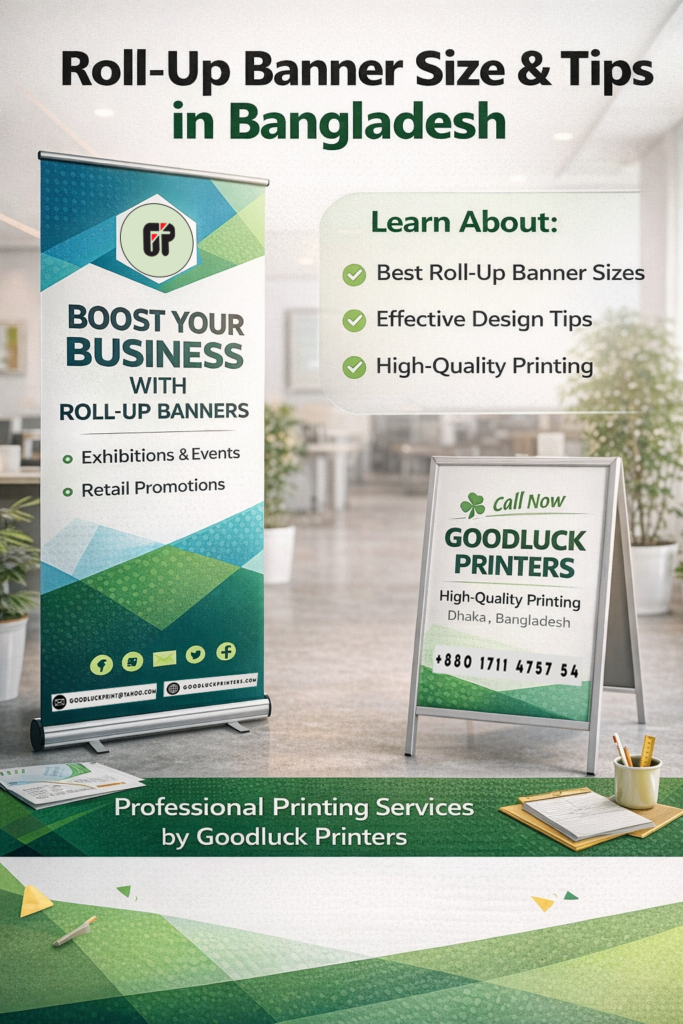 X Roll up Banner with branding the goodluck printers